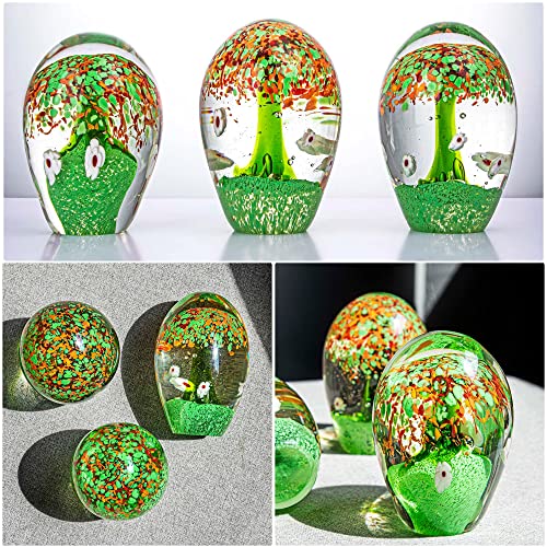 The Celtic Tree Of Life Glass Paperweight And 4'' Width Crystal Butterfly Figurines Desk Ornament Table Decor #TOP5