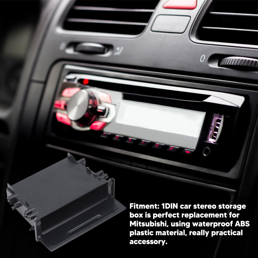Vano Portaoggetti per Autoradio Vano Cruscotto per Autoradio 1din Accessori per Autoradio Vano Portaoggetti Multiuso per Veicoli in Abs