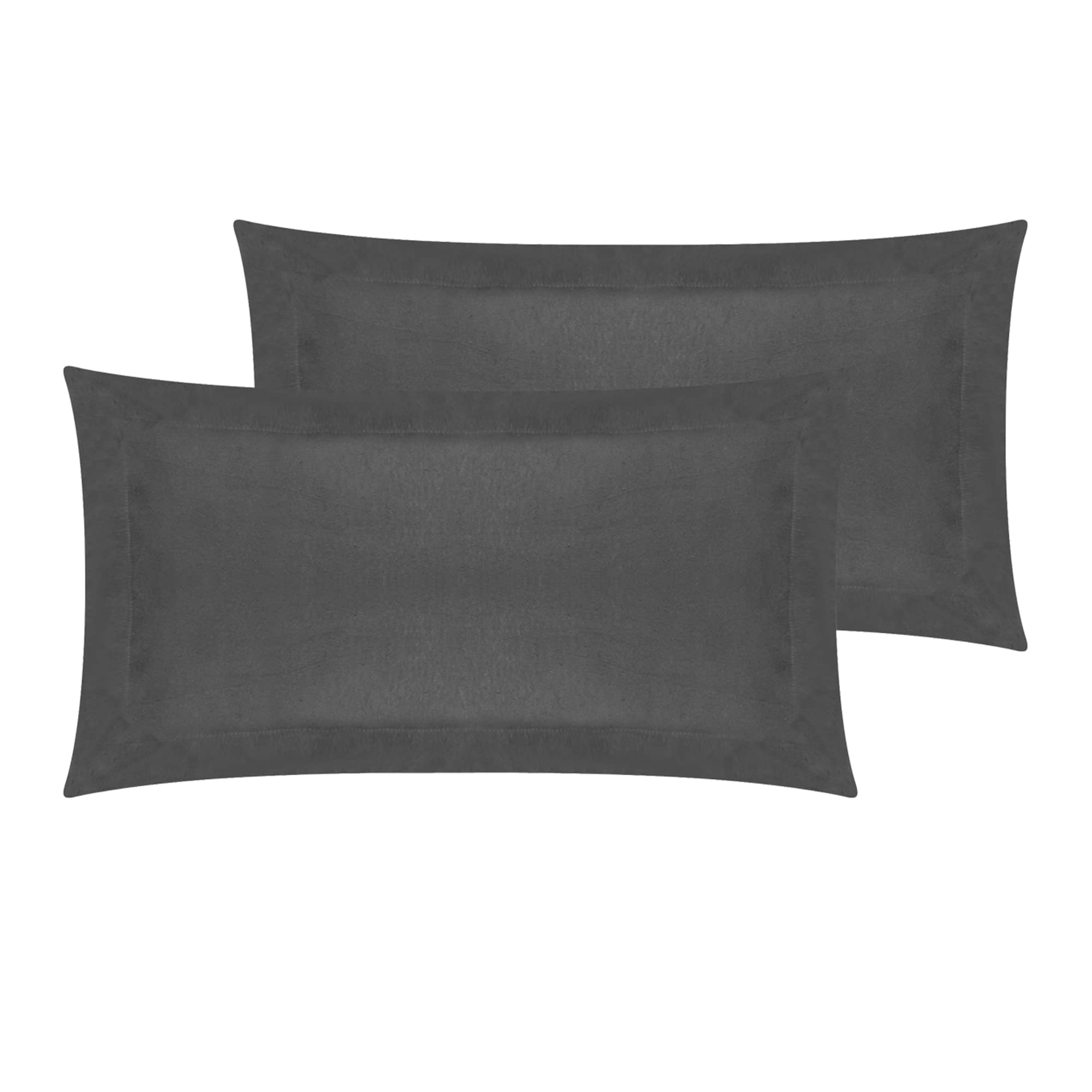 100% Brushed Cotton Duvet Cover Sets | Plain Dyed Reversible Flannelette Bedding Sets With Matching Pillowcases (Additional Oxford Pillowcase Pair, Charcoal), (BCDC)