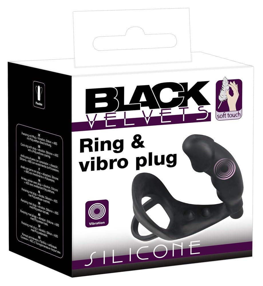 Plug Vibro Ring Noir en velours 11.2cm pour pimenter vos nuits - 5