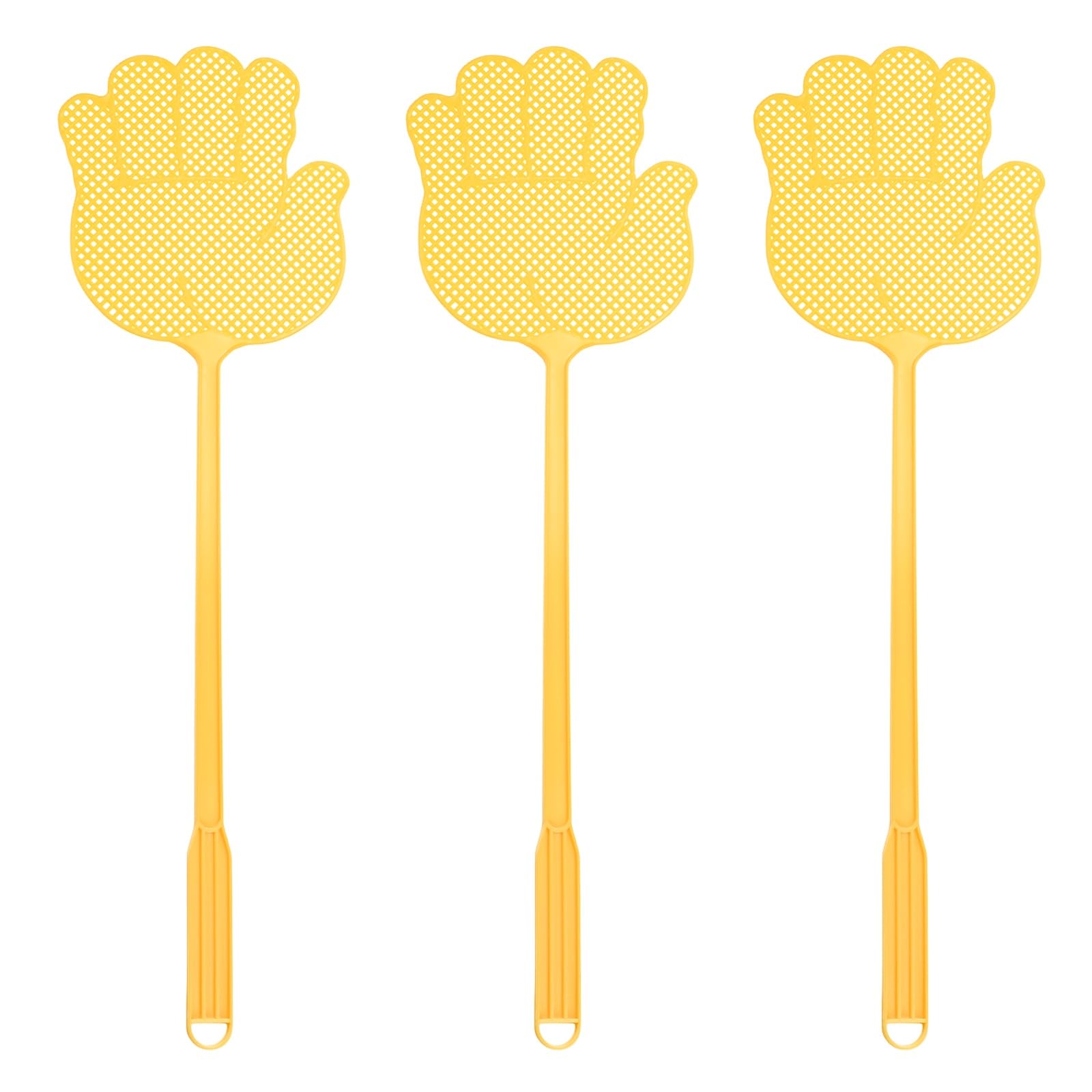 M METERXITY 3-Pack Fly Swatter for Indoors, 47.5x14 Cm/18.7x5.5 in Fly Swatter Heavy Duty for Kitchen/Balcony/Patio/Barbecue/Indoor/Outdoor/Classroom/Office [Yellow]