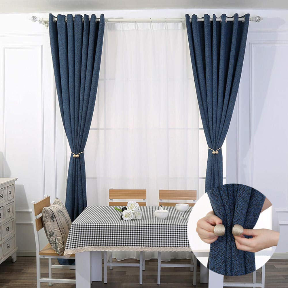 Hebilla de Cortinas 2 Piezas 30 cm Cortina Tiebacks Colgante cinturón Bola imán Hebilla Cuerdas Cortina Accesorios Tieback Correa Hebilla decoración del hogar Azul Marino