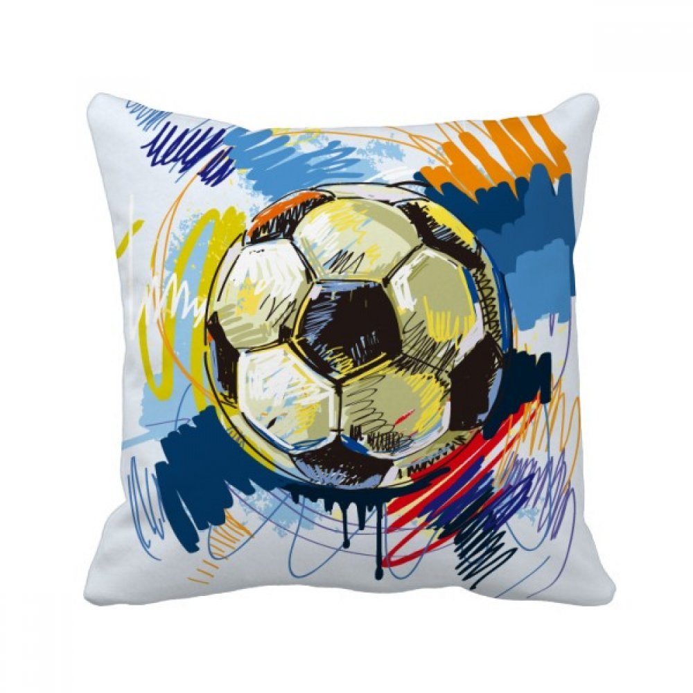 Coussin football silhouettes 40x40cm pour décoration salon
