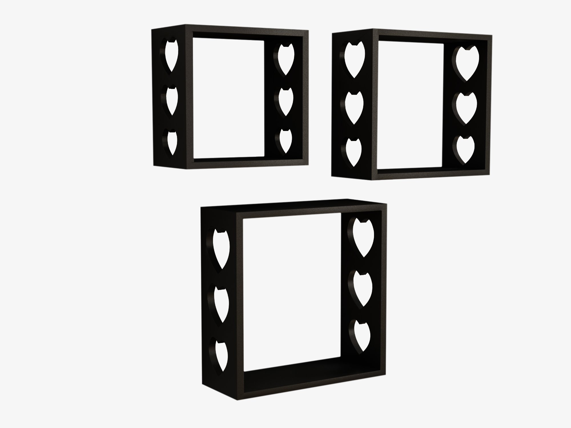 Home Sparkle MDF Wall Mounted Floating Shelves | Open Cube Hanging Shelf with Hidden Brackets | Perfect Shelving Unit for Bedrooms, Offices, Living Rooms & Kitchens