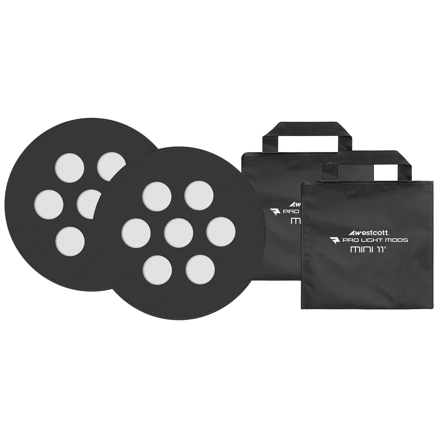 Westcott Pro Light Mods Mini (2-Pack) - Compact Metal Reflector Attachment Simulating Small Stage or Stadium Lighting for Westcott and 3rd Metal Reflectors - Mini 11