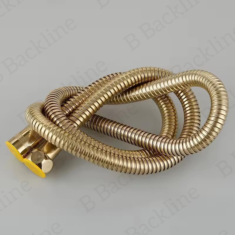 Image of Brass Jet Spray for Toilet | Premium Health Faucet Set | Bathroom Bidet Spray with Stand & 1.2m Flexible Hose (Gold Glossy Finish)