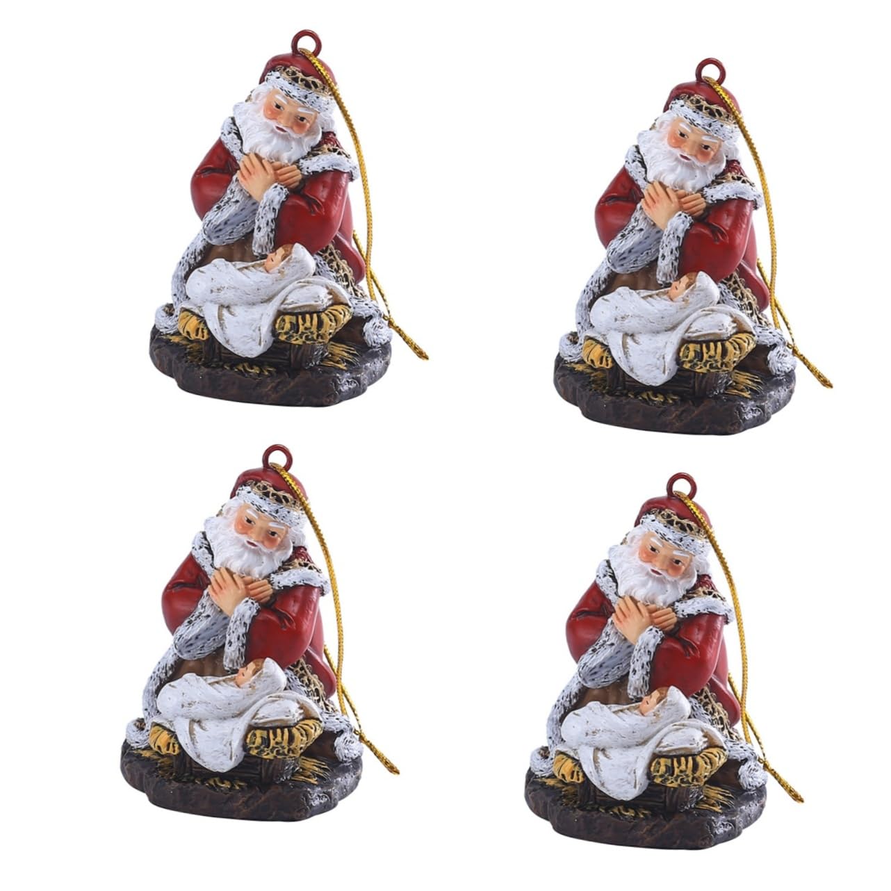 4pièces Pendentif De Noël Ornement Suspendu Père Noël pour Décoration Couleurs Assorties