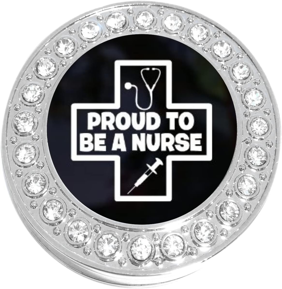 NewCharms Proud to Be a Nurse Purse Hanger with Bling - Keeps Your Bag Off The Floor and Folds to Fit in Your Handbag
