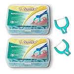 T.Smile NoFuss Dental Flosser Kit, 5-inch Long Handle & Refill Heads, Extra-Strength Floss for Comfortable Clean, Fluoride Free (120 Extra-Strength Floss Refills)
