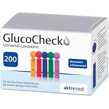 GlucoCheck Universal Lancets Pack of 200 - Sterile Blood Lancets for Low Pain Blood Collection Suitable for All Standard Lancing Aids