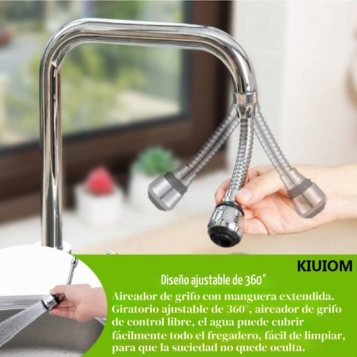 Aireador Grifo Cocina,Extensor Aireador Grifo Lavabo,Ducha para Fregadero de Cocina,2PC Extension Difusor Atomizador Universal, Grifo Lavabo,Flexible de Grifo 360º Pulverizador Adaptador Grifo Cocina
