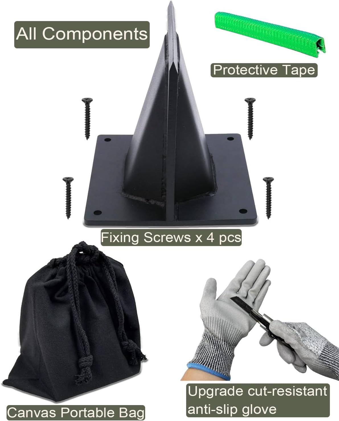 Kindling Splitter Firewood Log Splitter, Heavy Duty Steel No-Axe Wood Chopper, Manual Safe Wedge Cracker Tool with Cut-Resistant Gloves Set