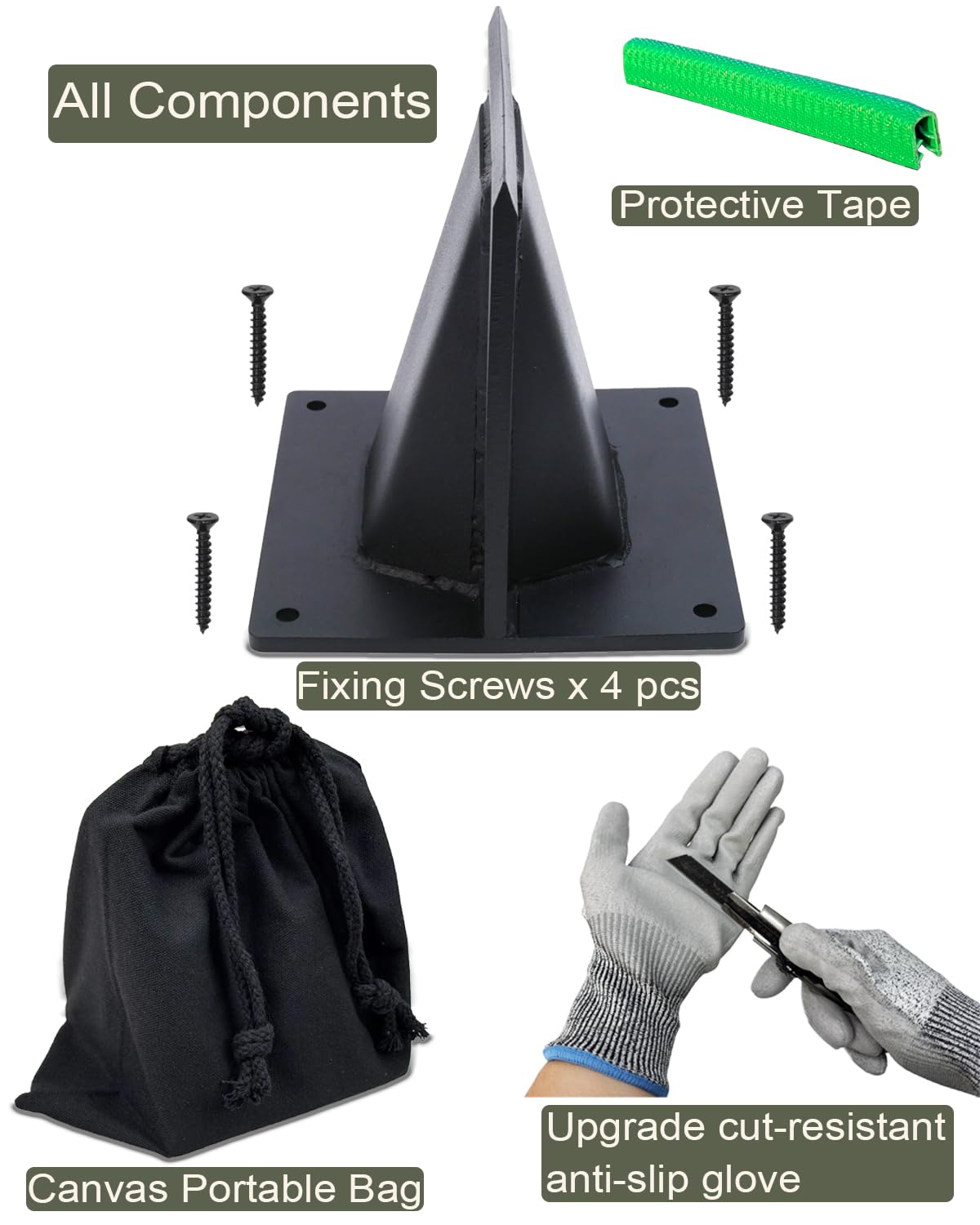 Divisor de leña para leña, cortador de madera de acero resistente sin hacha, herramienta manual de cuña segura con guantes resistentes a cortes