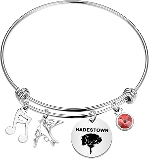 Hadestown the Musical Charm Bracelet Broadway Musical Gift Hadestown Red Flower Jewelry Musical Fans Gift