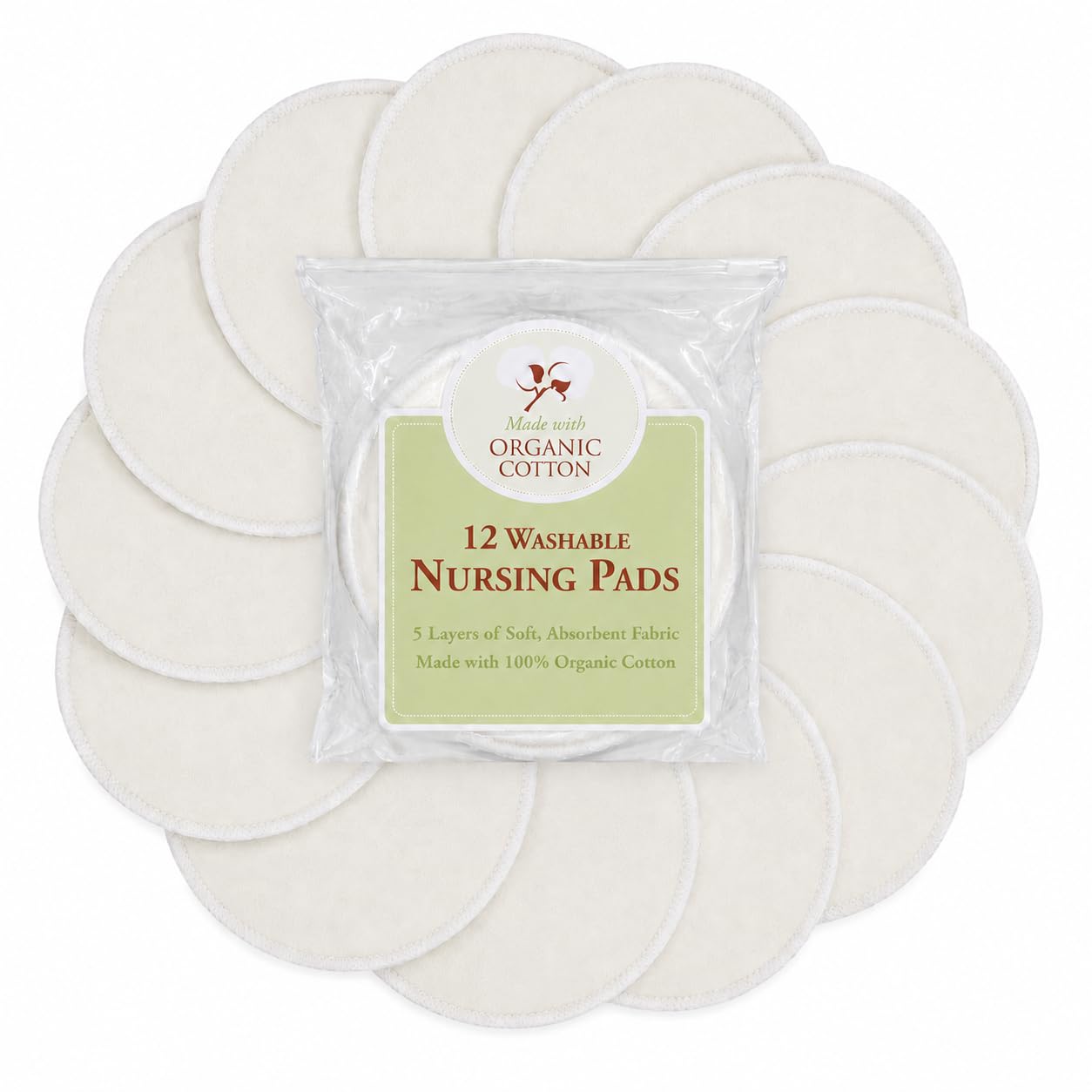TL Care 100% Organic Cotton Nursing Pads, 12-Count by TL Care