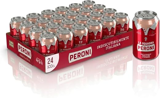 Peroni Beer with 24 Beers in Can 33 cl, 7.92 L, Lager Beer with Malt 100% Italian with Moderately Bitter Taste, Alcohol Content 4.7% Vol