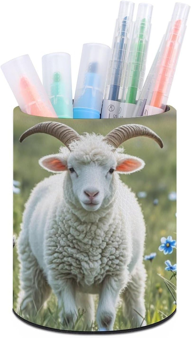 Office Sheep Desk Organizer Pen Holder Round