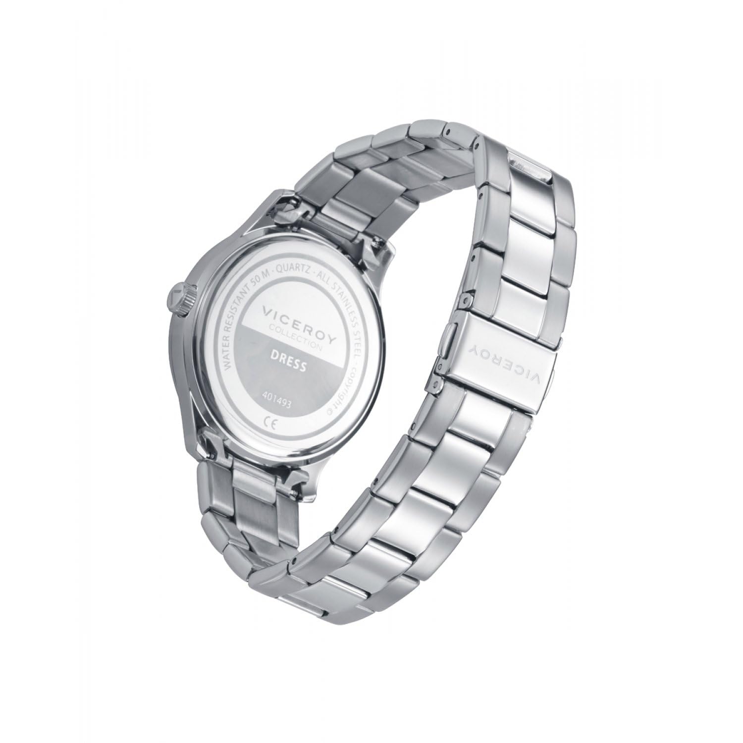 Viceroy Reloj Hombre Elegante para Vestir de Acero Inoxidable - 41 mm - Movimiento de Cuarzo - Bisel Dorado - 401493