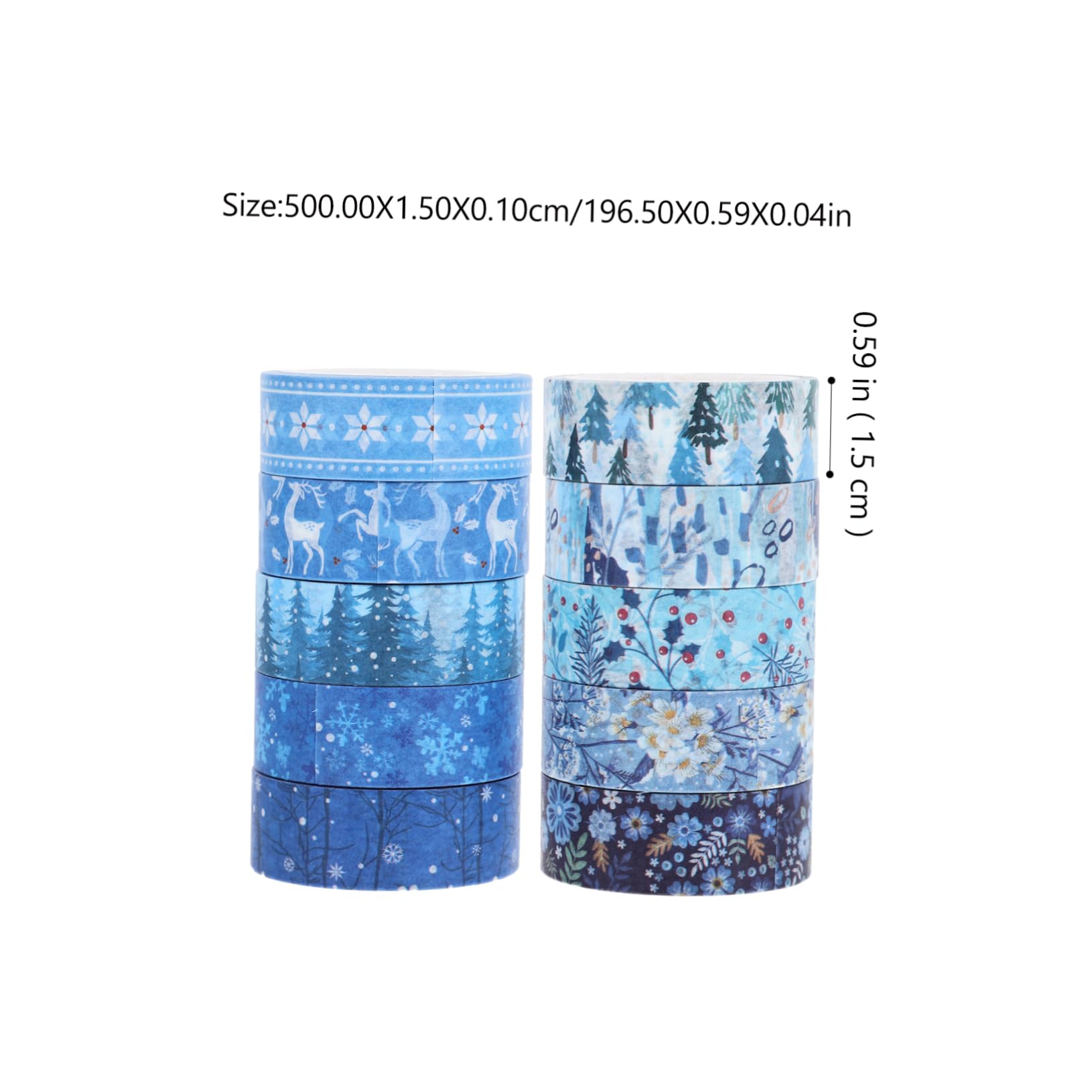 5 Series Decoraciones De Fiesta Nieve Falsa Cintas De Manualidades Navideñas Árbol De Navidad Remolinos Cinta De Lavado Cinta De Invierno Washi De Navidad Papel Japones 10 Rollos*5