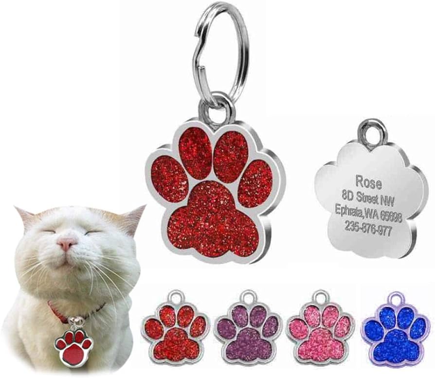 Etichetta Personalizzata Con Osso Glitterato Inciso Tag ID