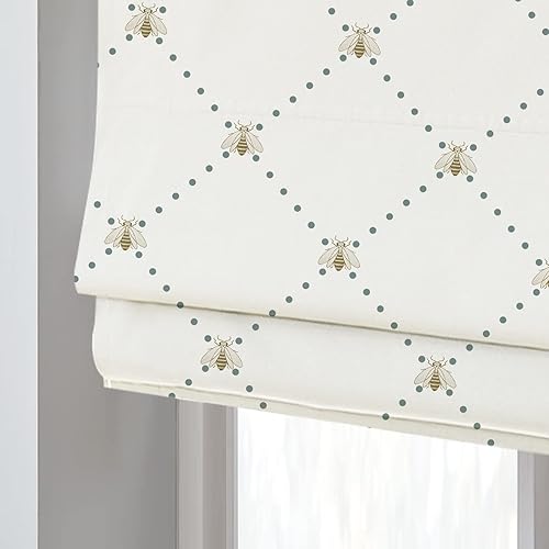 Miniatura 4 de Persianas romanas para ventanas, diseño geométrico de enrejado de diamantes de abejorro, persianas romanas personalizadas con filtro de luz,