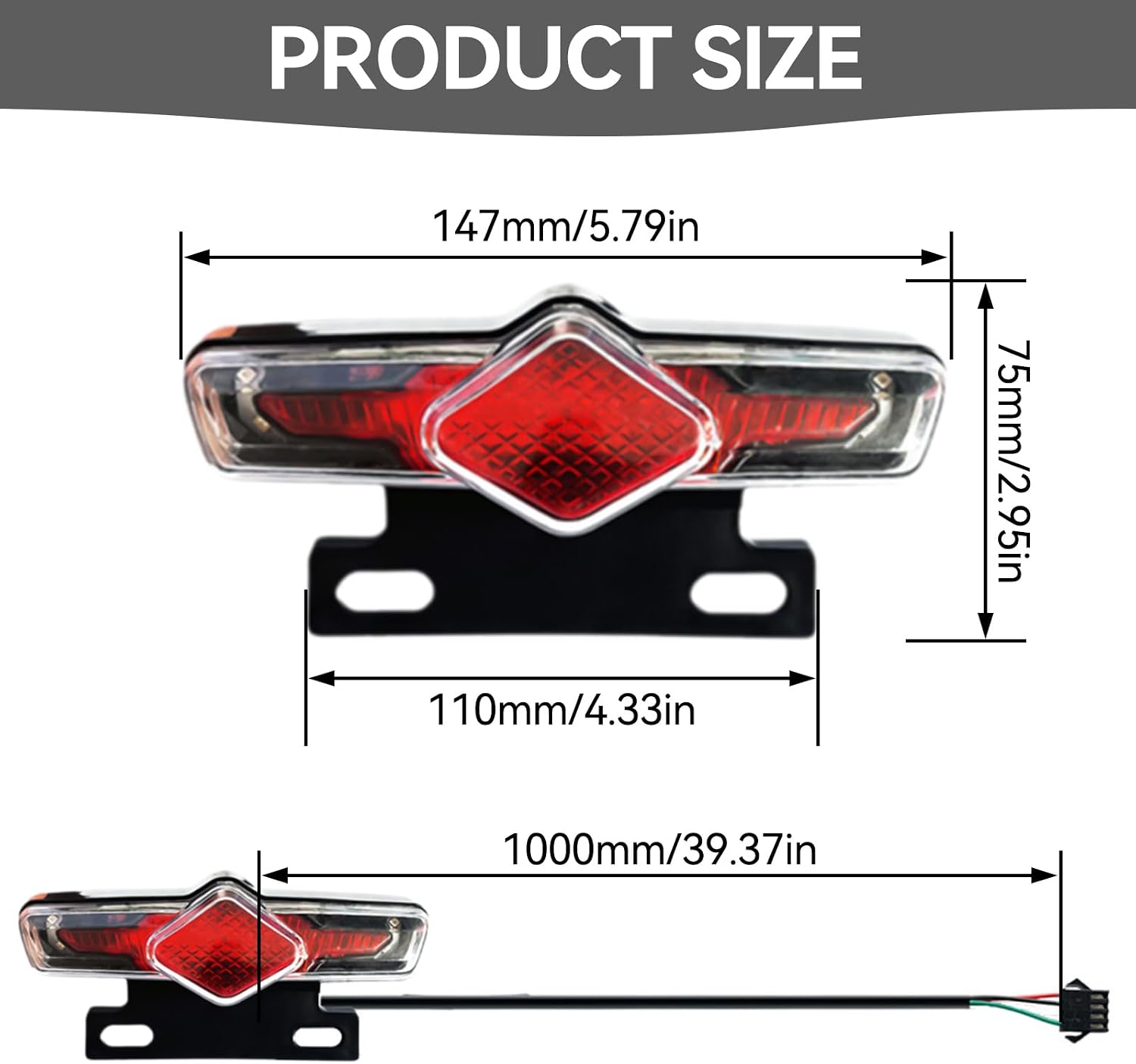 Ebike Headlight and Tail Light Sets, Ebike Light Kit Front Rear Warning Lights with Turning Light, Brake Light, Horn for Riding Cycling