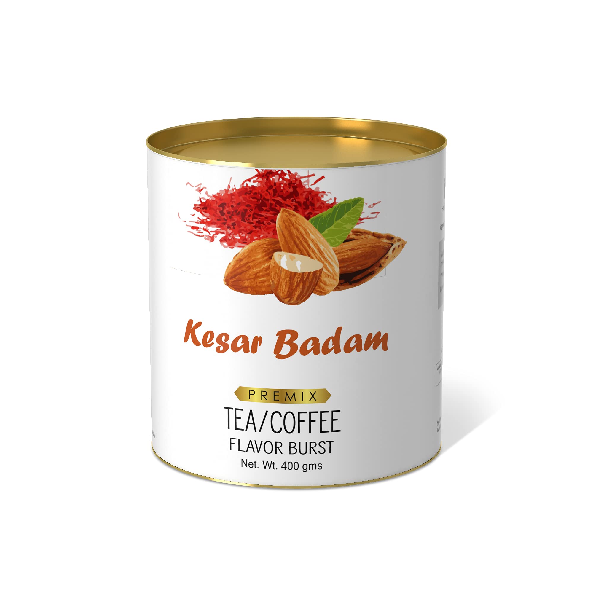 Kesar Badam Flavor Burst. Just add to your Tea, Coffee, Frappe, Milkshake, Hot Milk (800gm)