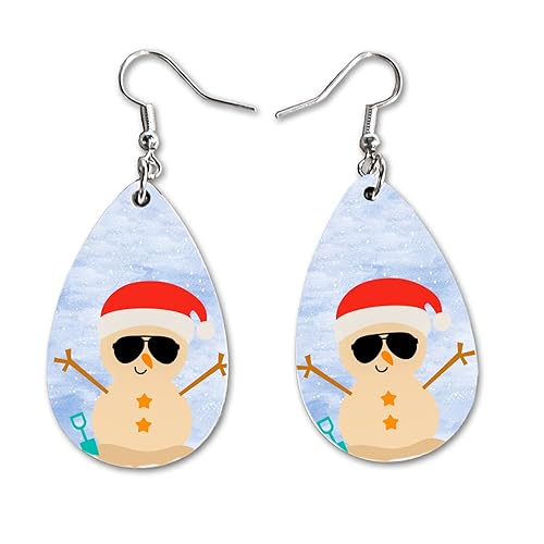 Miniatura 56 de Adorable Snoman Dangle Earrings Set Lightweigh Christmas Winter Jewelry Jewelry Earings Double Sided Print