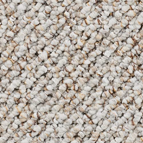 Teppichboden Meterware 400 cm und 500 cm breit in Creme Beige mit grober Schlingen Struktur ideal...