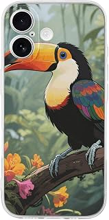 VIDI Toucan in The Rainforest Compatible for iPhone 17 Case Slim Shockproof Soft TPU Phone Case Slim Aesthetic Protective Cover for Women Men Transparent