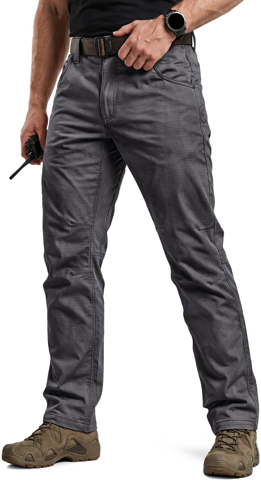 Men's Utility Flex Cargo Pants, Classic-Fit Casual Stretch Work Pants, Water Resistant Lightweight Tactical Hiking Pants