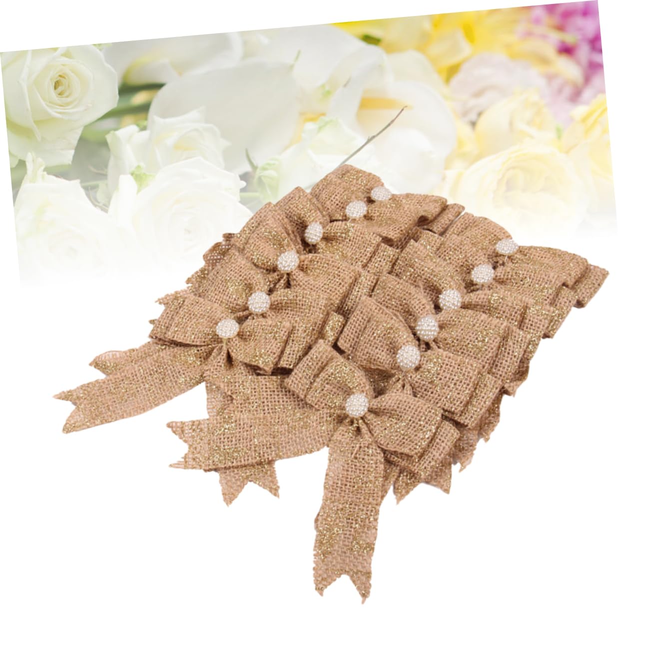 Gatuida Lot De 3 Nœuds Décoratifs en Toile De Jute pour Projets Paniers Décoration De Voiture De Mariage 12 Pièces X 3