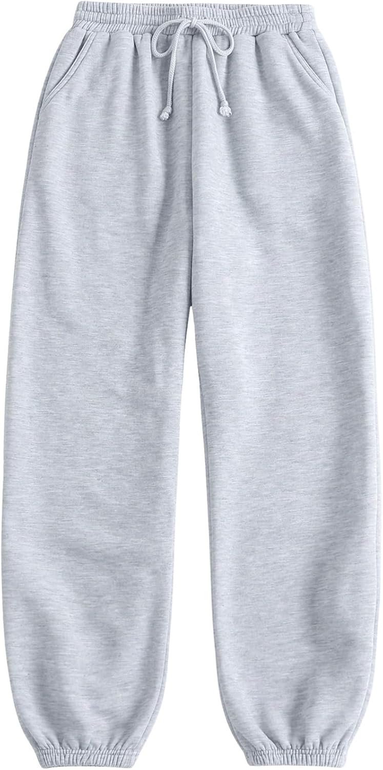 GORGLITTER Women's Elastic Bottom Sweatpants High Waist Stretch Loose Casual Lounge Athletic Joggers with Pockets