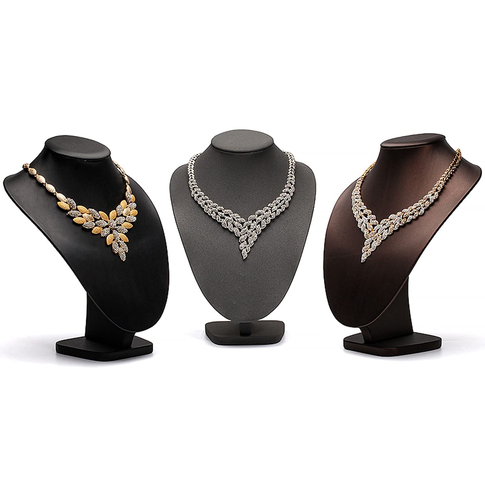 Expositor de collares, expositor de joyas Organizador de joyas, soporte for exhibición de joyas, busto de cuero, soporte for exhibición de collares, exhibición de colgantes de collares, busto de cuero