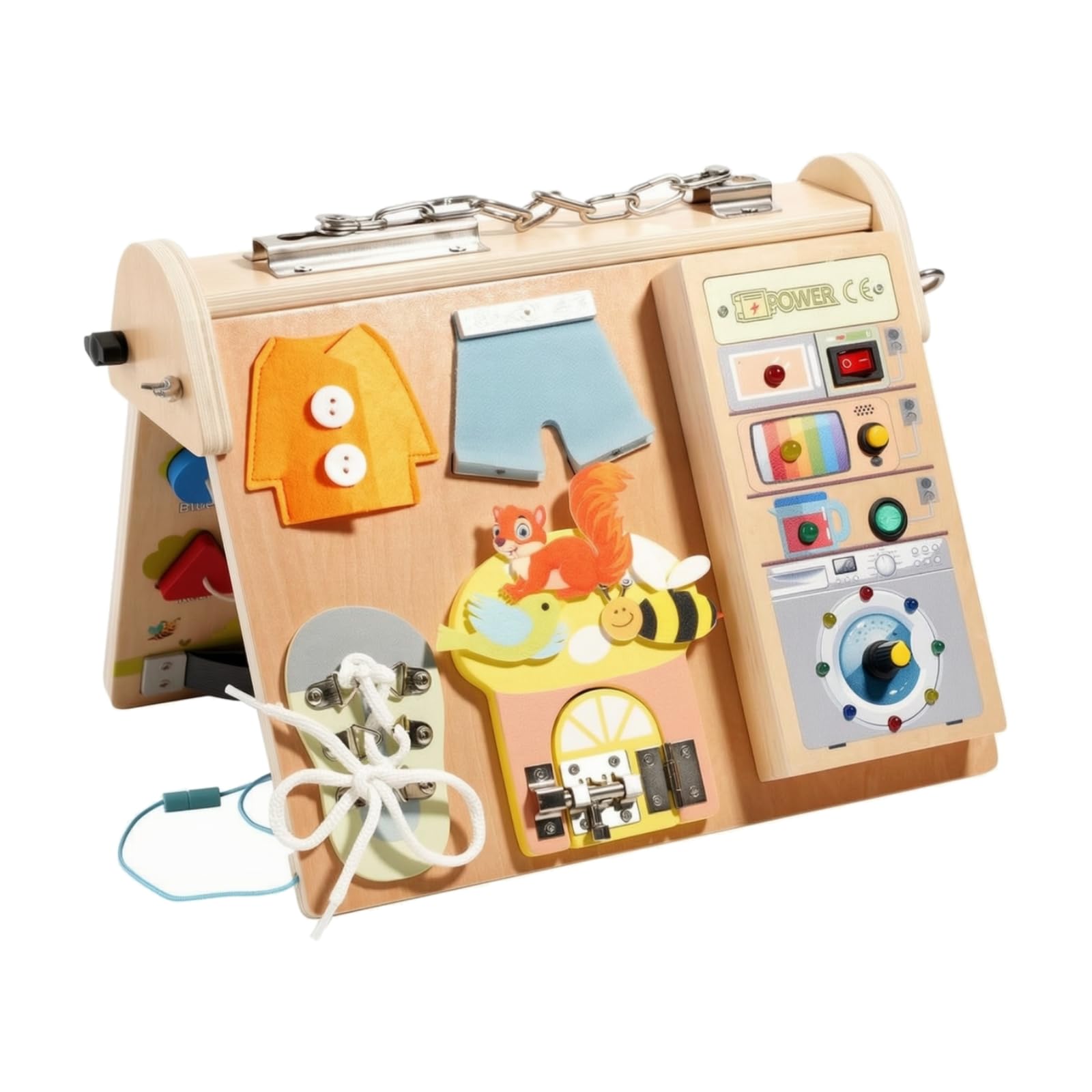 Planche D'activités en Bois pr Enfants Résistant Planche Occupée Éléments Interactifs Écran Jeu Motricité Fine Pits