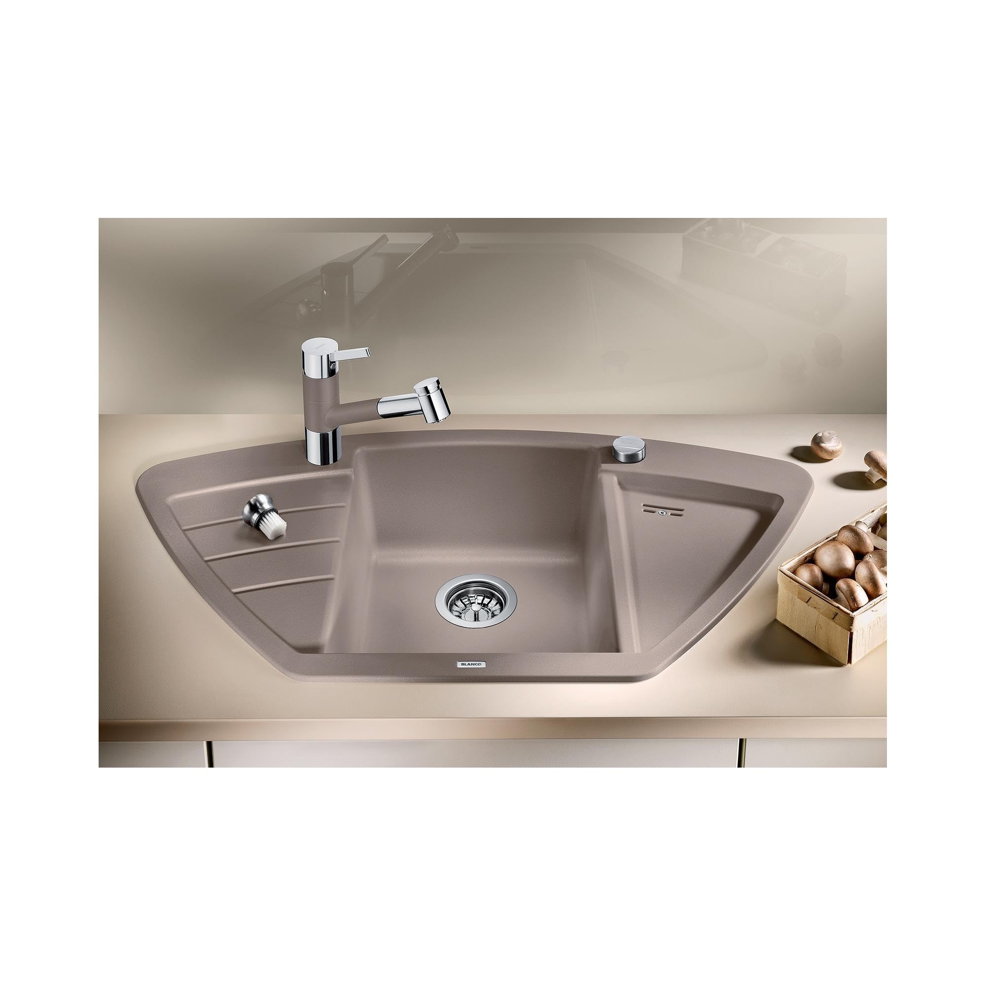 Évier D'angle Blanco ZIA 9 E - SILGRANIT Blanc - Pour Meuble 90cm - Qualité Allemande