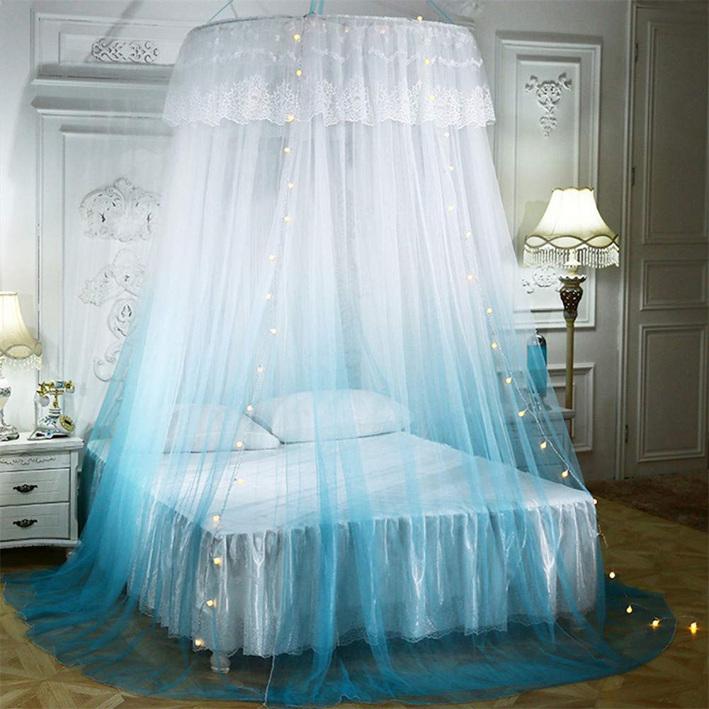 Moskitonetz Bett, Große Romantische Farbverlauf Kuppel Moskitonetz Vorhang Prinzessin Bett Baldachin Spitze Runde Betthimmel für Kinder Erwachsene