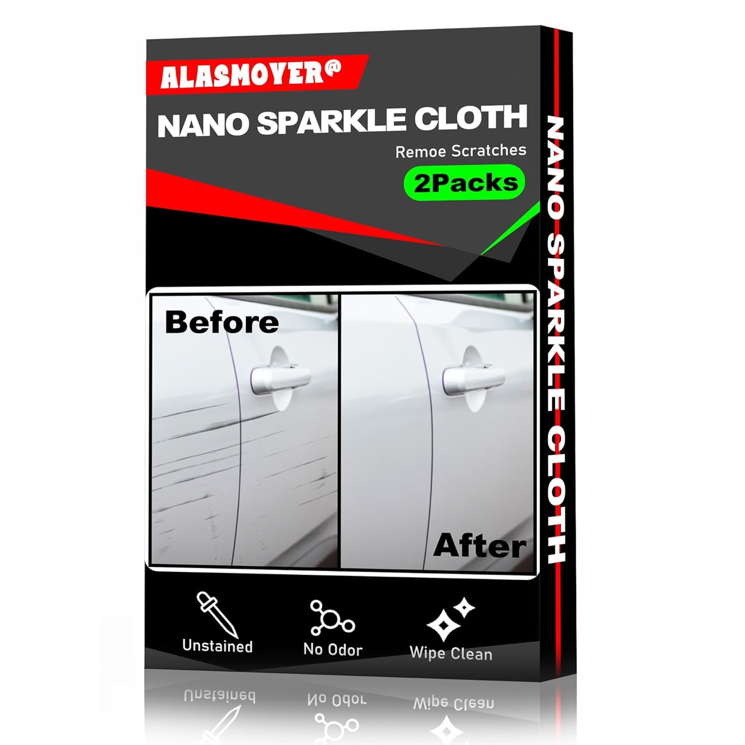 Ensemble 2 pièces Nano Sparkle Cloth pour les égratignures de voiture, Nano Magic Cloth Scratch Remover, Réparation facile des égratignures de peinture et des taches d'eau