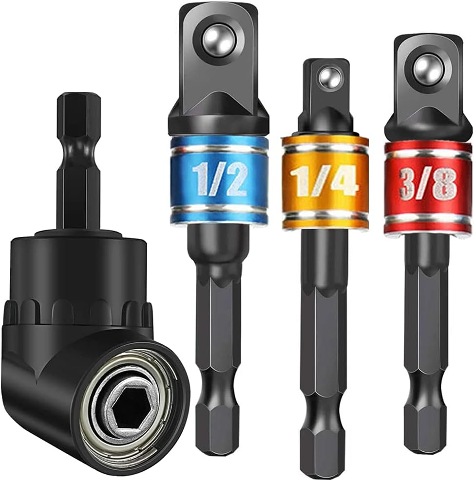 Amazon.co.jp パワーツール インパクトドライバ インパクトソケットセット 直角ドリルアタッチメント 3点セット 1/4インチ 3