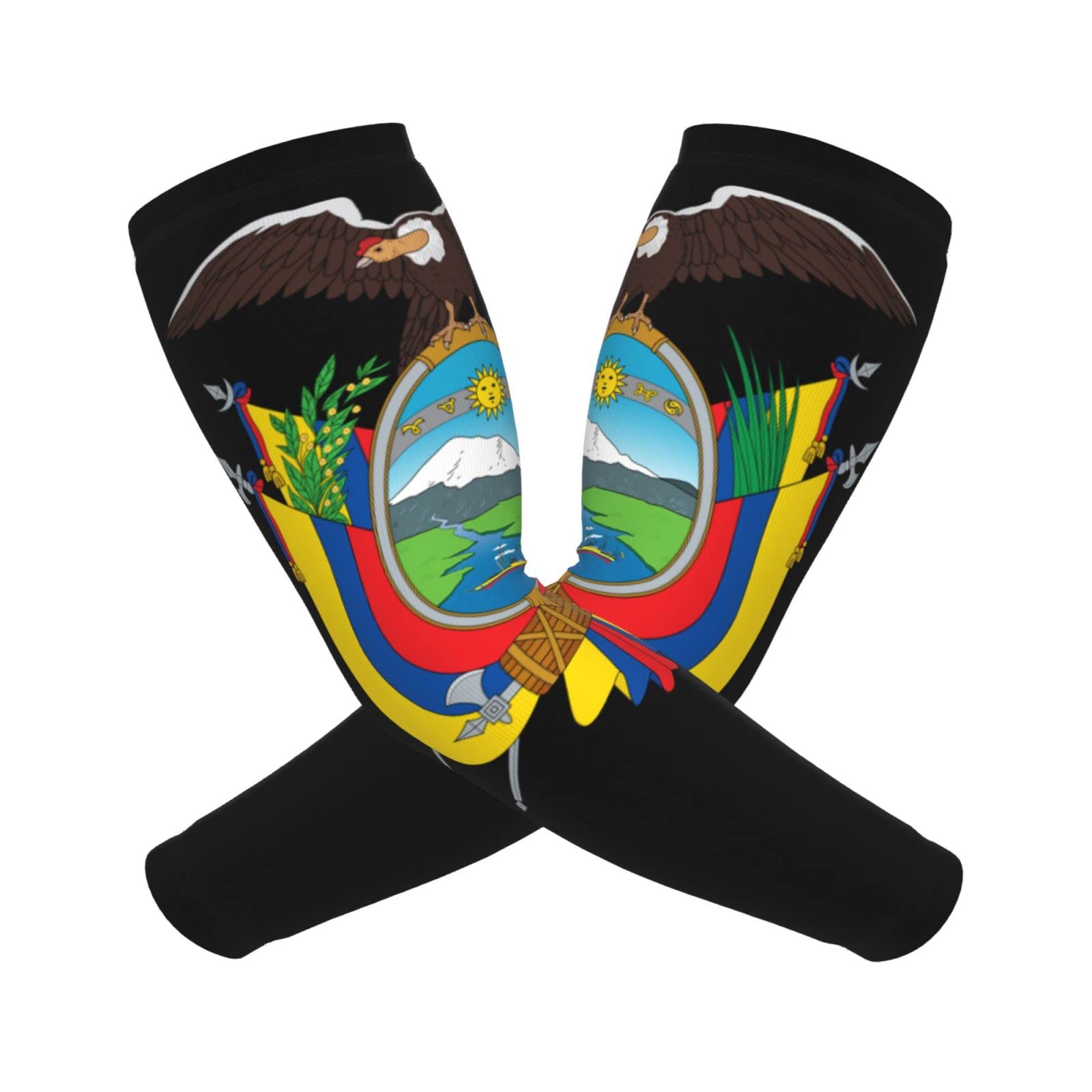 CUTEDWARF National Emblem Of Ecuador Sun Protection Arm Long Sleeve Protector Unisex Outdoor Sports Protective Sleeve Guard