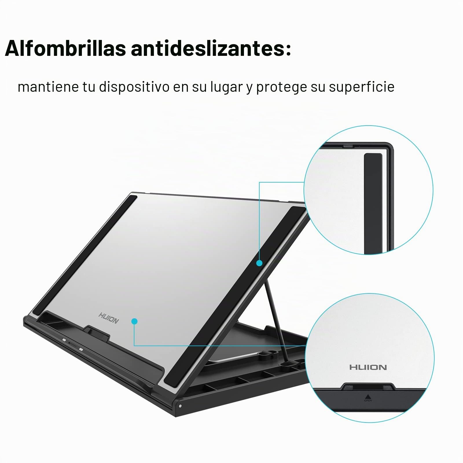 HUION Soporte Portátil ST300, Soporte para Tableta Ajustable ST300, Compatible con Kamvas 13/12/16, Kamvas Pro 13/12/16 Tableta Grafica con Pantalla, para Pad, 10-16 Pulgadas Monitor de Dibujo