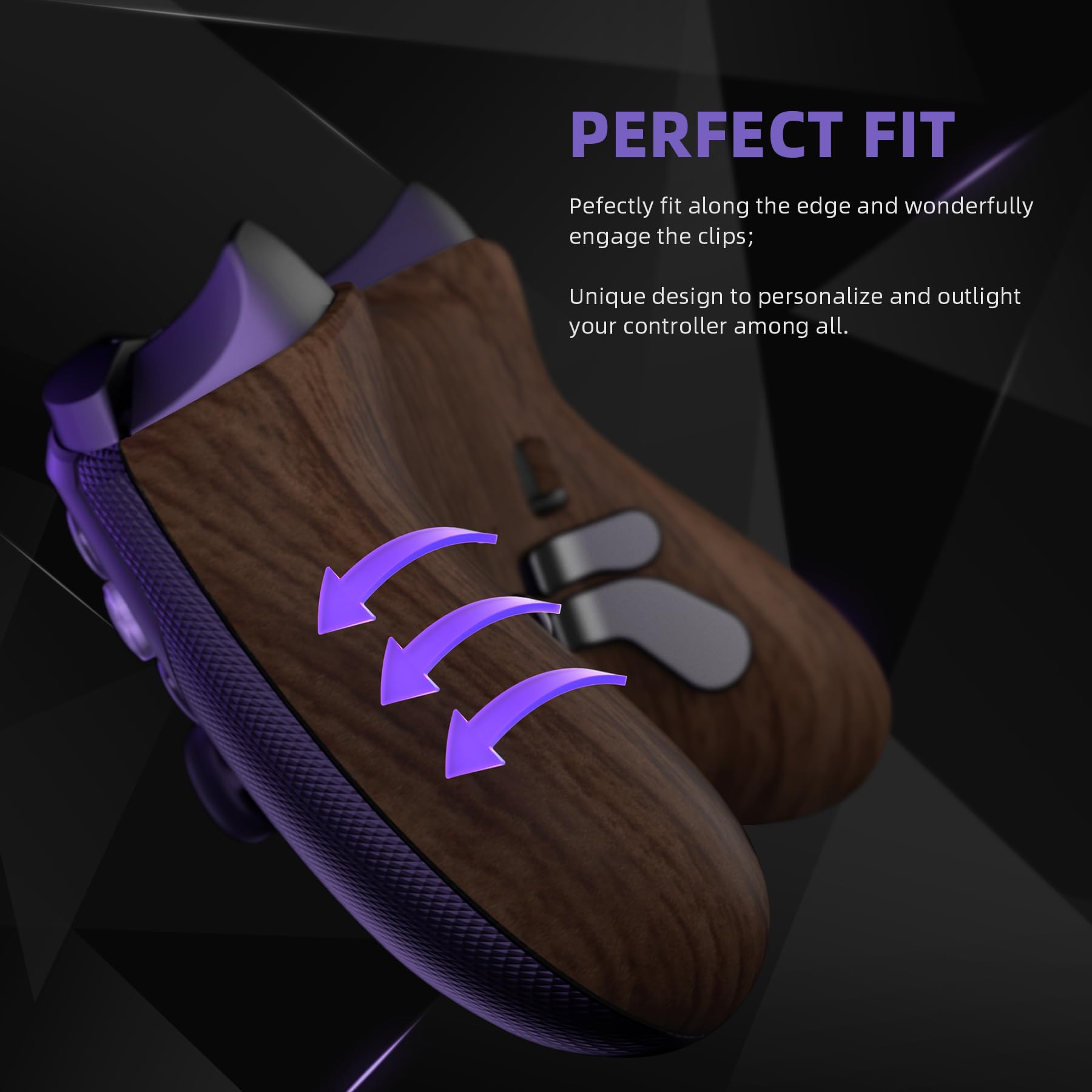 eXtremeRate Cover Posteriore Ricambio per Xbox Elite Series 2 Controller,Custodia Copertura Scocca Trigger Stop per Xbox Elite Series 2 Core Wireless Controller Model 1797-Venatura Del Legno - 5