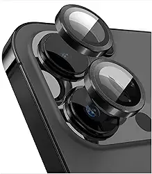 Kit 2 Película Lente Câmera Compatível Com iphone 11 iphone 12 tela 6,1 Lisa Preto