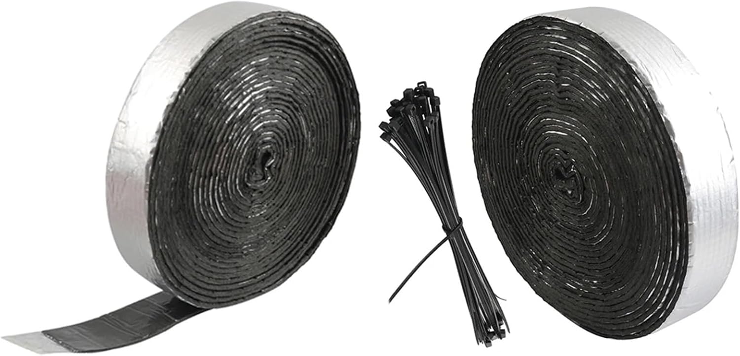 Pipe Insulation Wrap 2 Rolls Pipe Insulation Tape, Aluminum Foil Thermal for Outdoor(Only Wrap 4 Rolls)