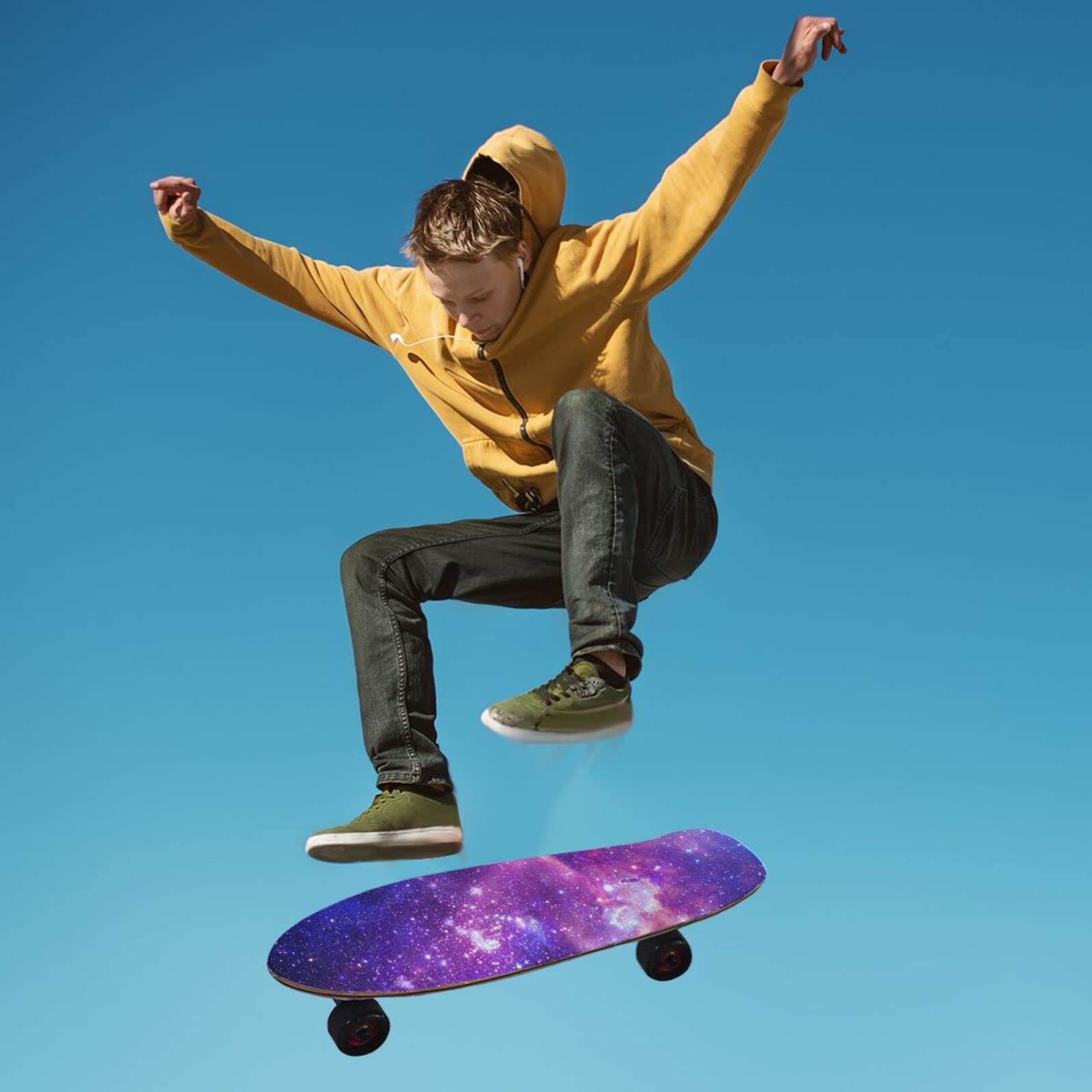 ALAZA Galaxy Starry Purple Skateboard Grip Tape Sheets Longboards Griptape 33