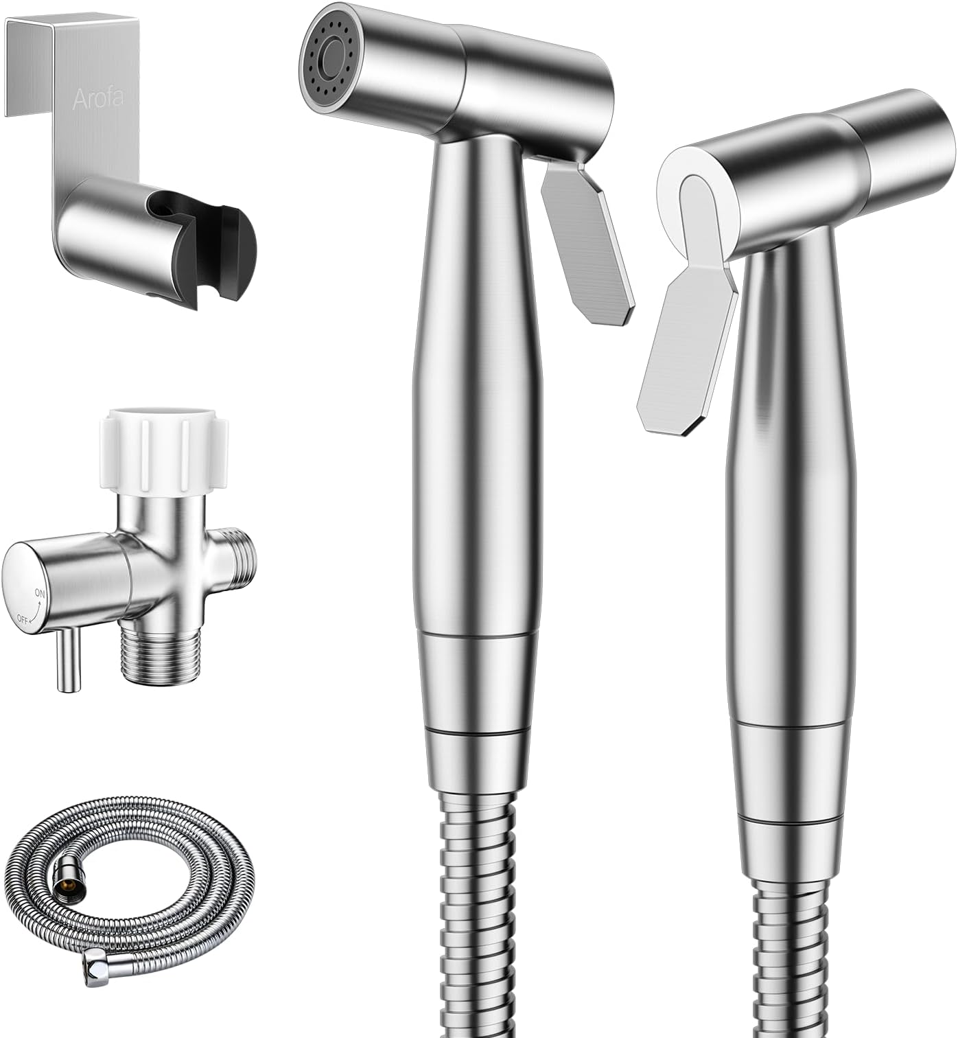 Handheld Bidet Sprayer for Toilet - 2 Pack Bidets Faucet for Existing Toilets Cloth Diaper Jet Sprayer, Stainless Steel Muslim Shower with Bidet Hose for Feminine Wash