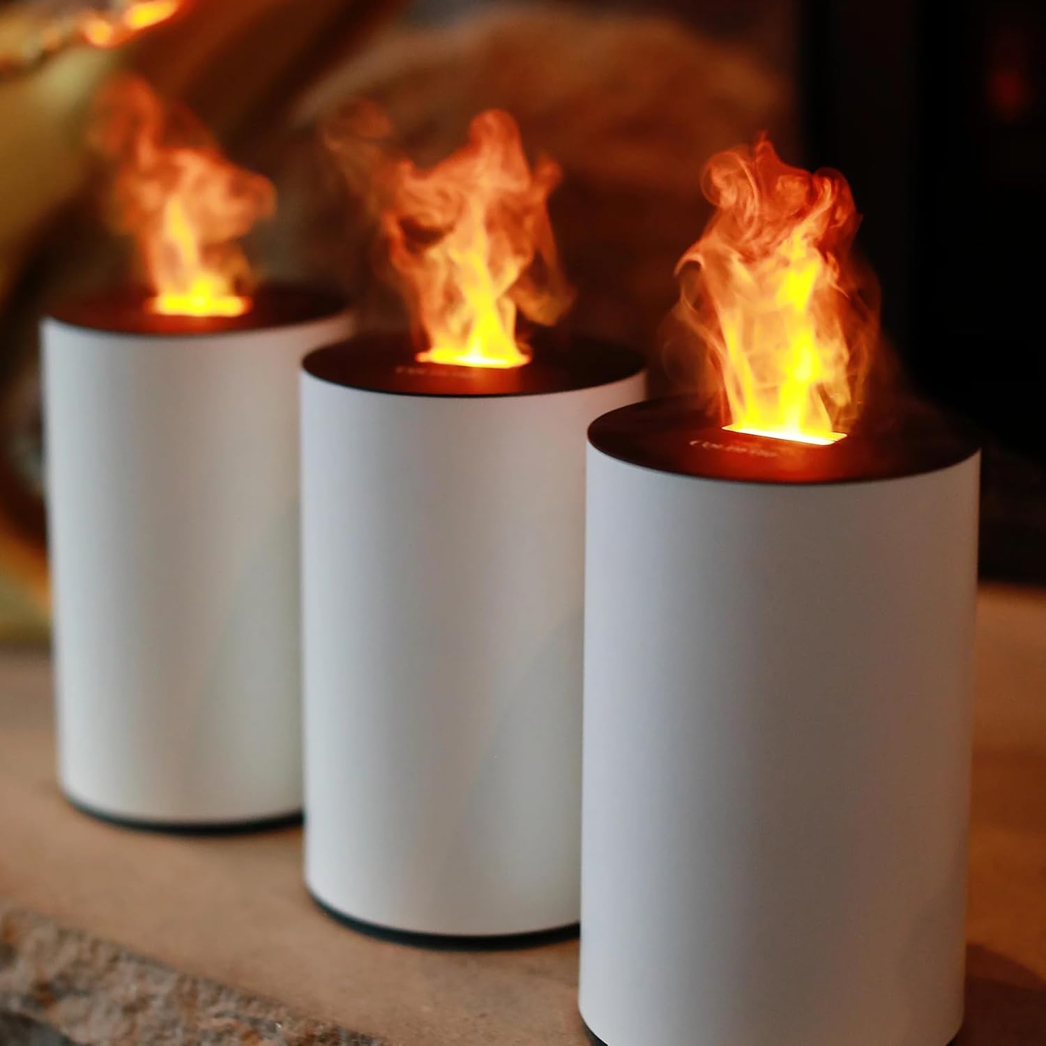 Illure Indoor/Outdoor COLDFIRE Vapor Flame Effect Novelty Light with Remote (White)