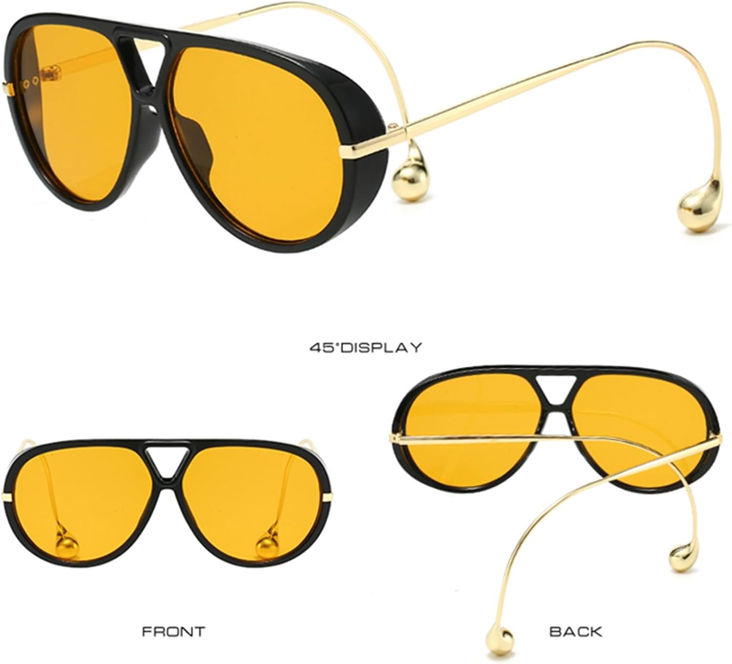 LASPOR Oversized Aviator Sunglasses for Women Vintage With Adjustable Earring Large Big Frame Ladies Shades - Image 5