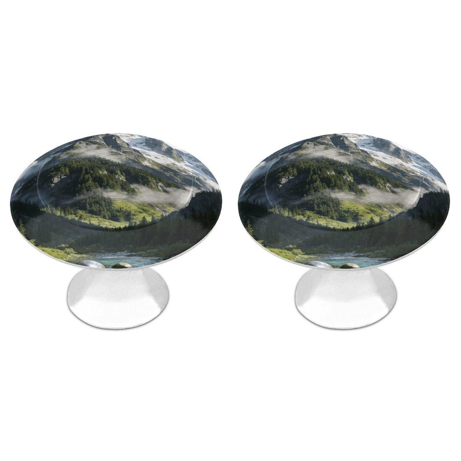 Vstadank Style Mountains Cabinet Knob 2 Pack Round Drawer Pull Kitchen Cabinet Hardware Stainless Steel Dresser Drawer Knob Simple Cabinet Pull For Dresser Closet Door Knobs Cupboard