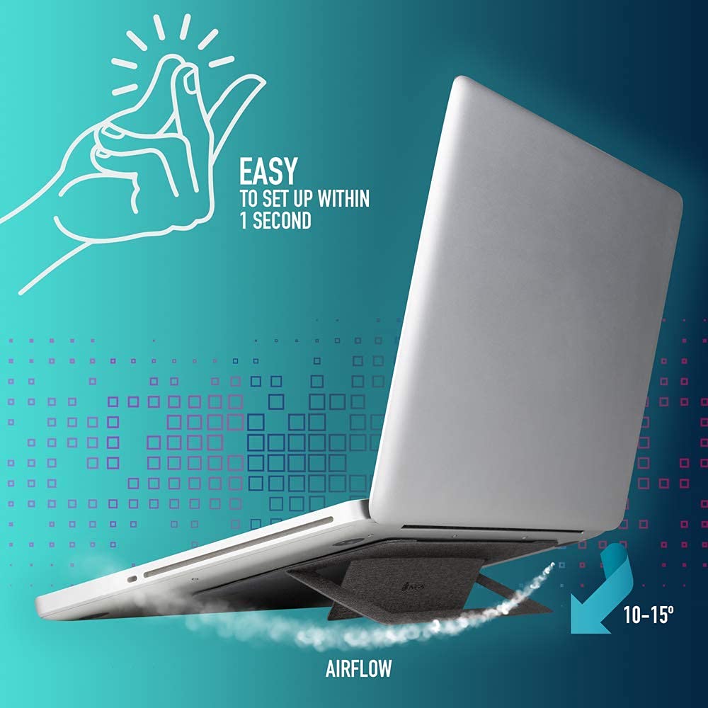 NGS Lift Stand - Universal Laptop Stand Ultra Slim Tilt 10-15º Colour Black